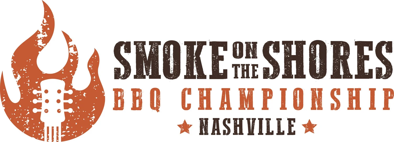 smoke-on-the-shores – Willingham's World Champion BBQ Smoky on the Shores BBQ Championship logo with a flame-shaped guitar and Nashville text in bold letters